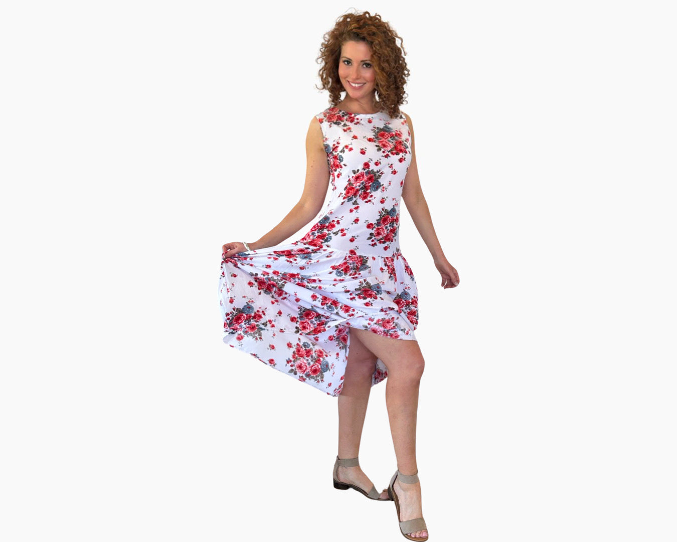 Red Summer Flower Dress