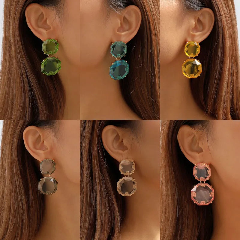 Alloy Plating Resin Women's Drop Earrings