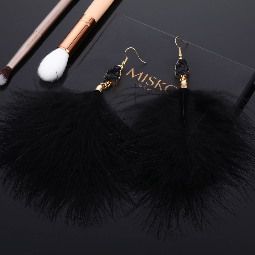 Feather Tassel Women's Drop Earrings