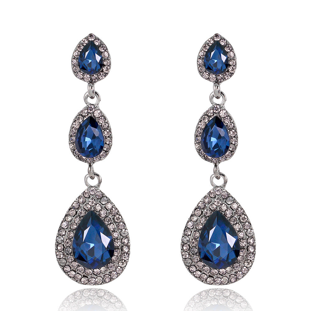 Blue water drop earrings