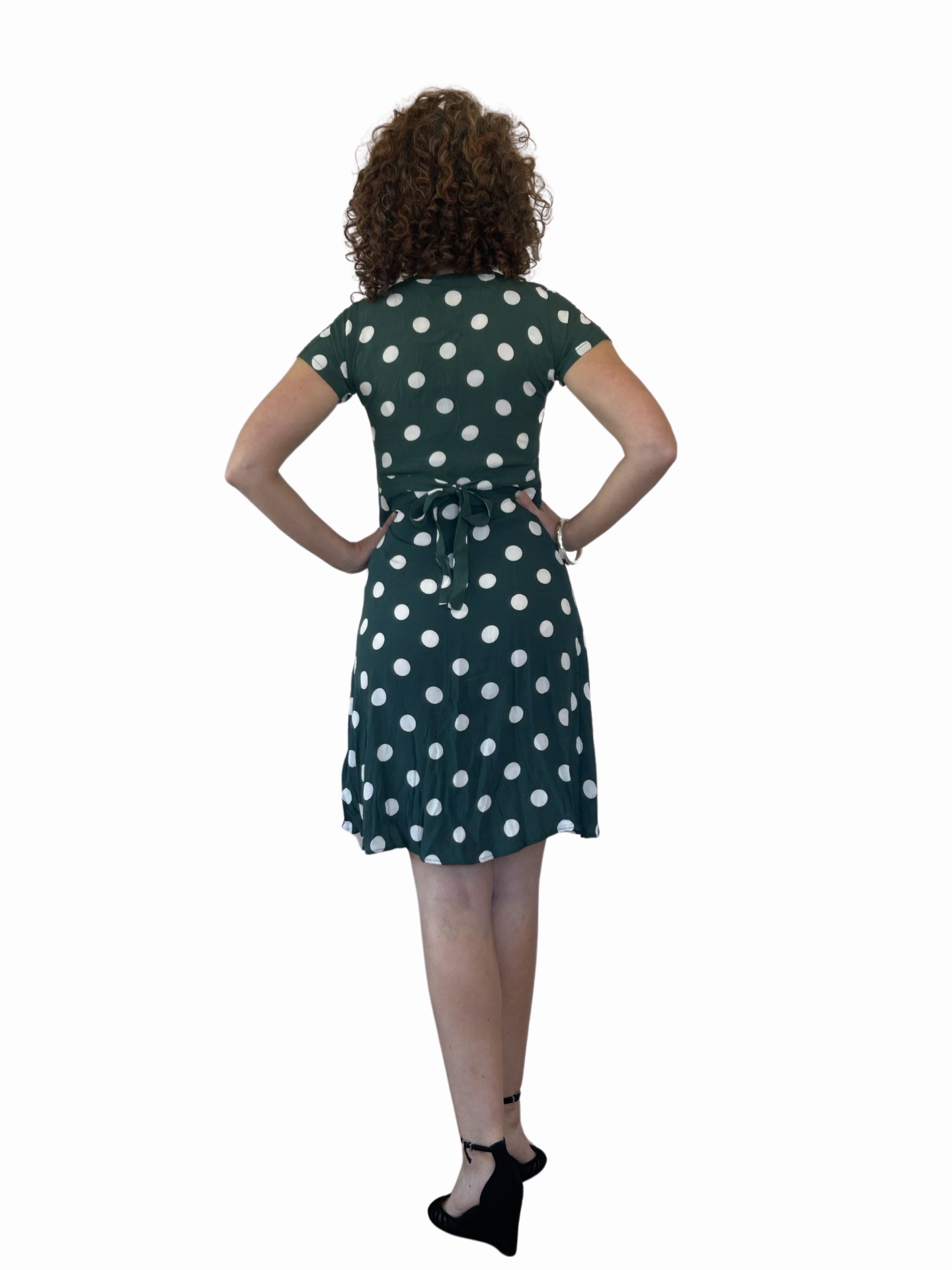 Green Mini Polka Dot Dress