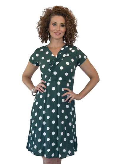 Green Mini Polka Dot Dress