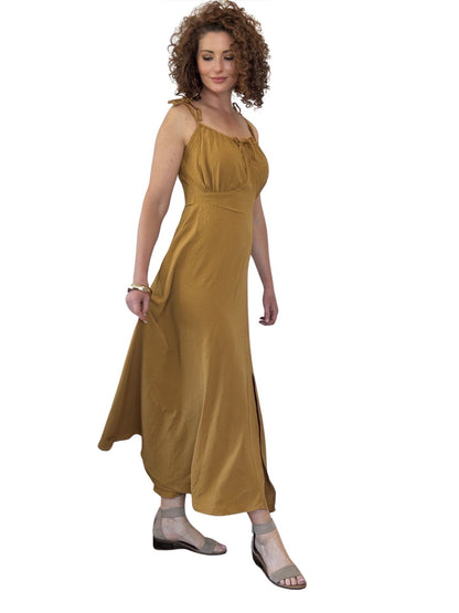 Mustard colour Midi Dress