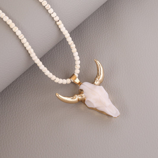 Bohemian Bull Head Necklace