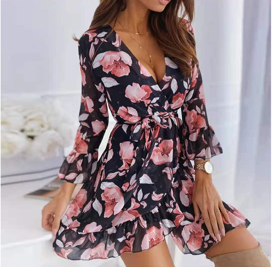 Pink Floral Mini Dress