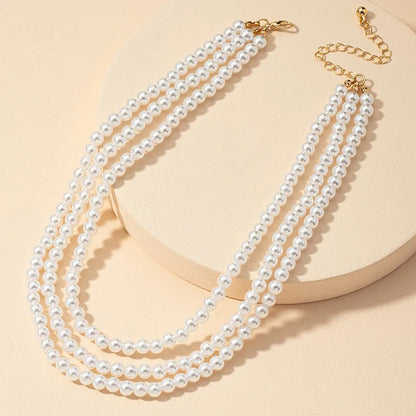 Three-layer Pearl necklace