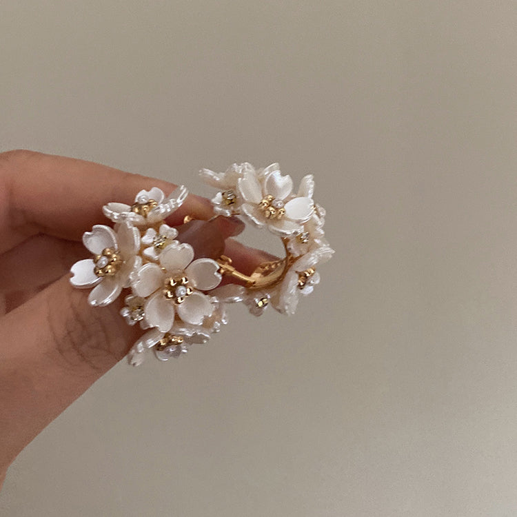 Flower Hoop Earrings