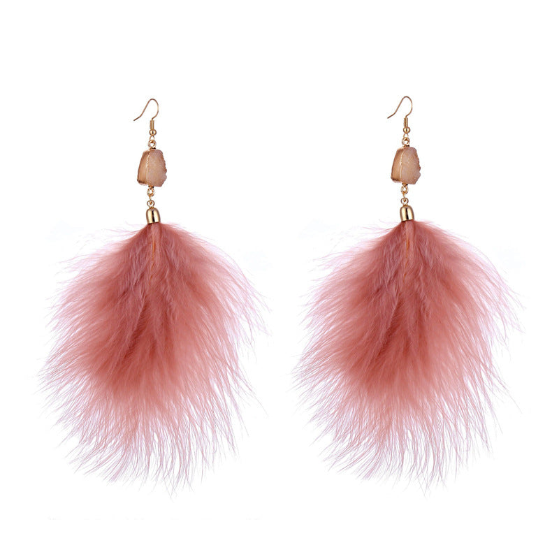 Feather Tassel Women's Drop Earrings