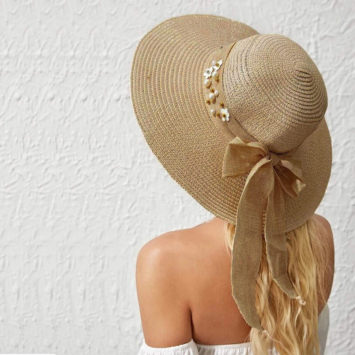 Flower Hemp Strap Straw Hat