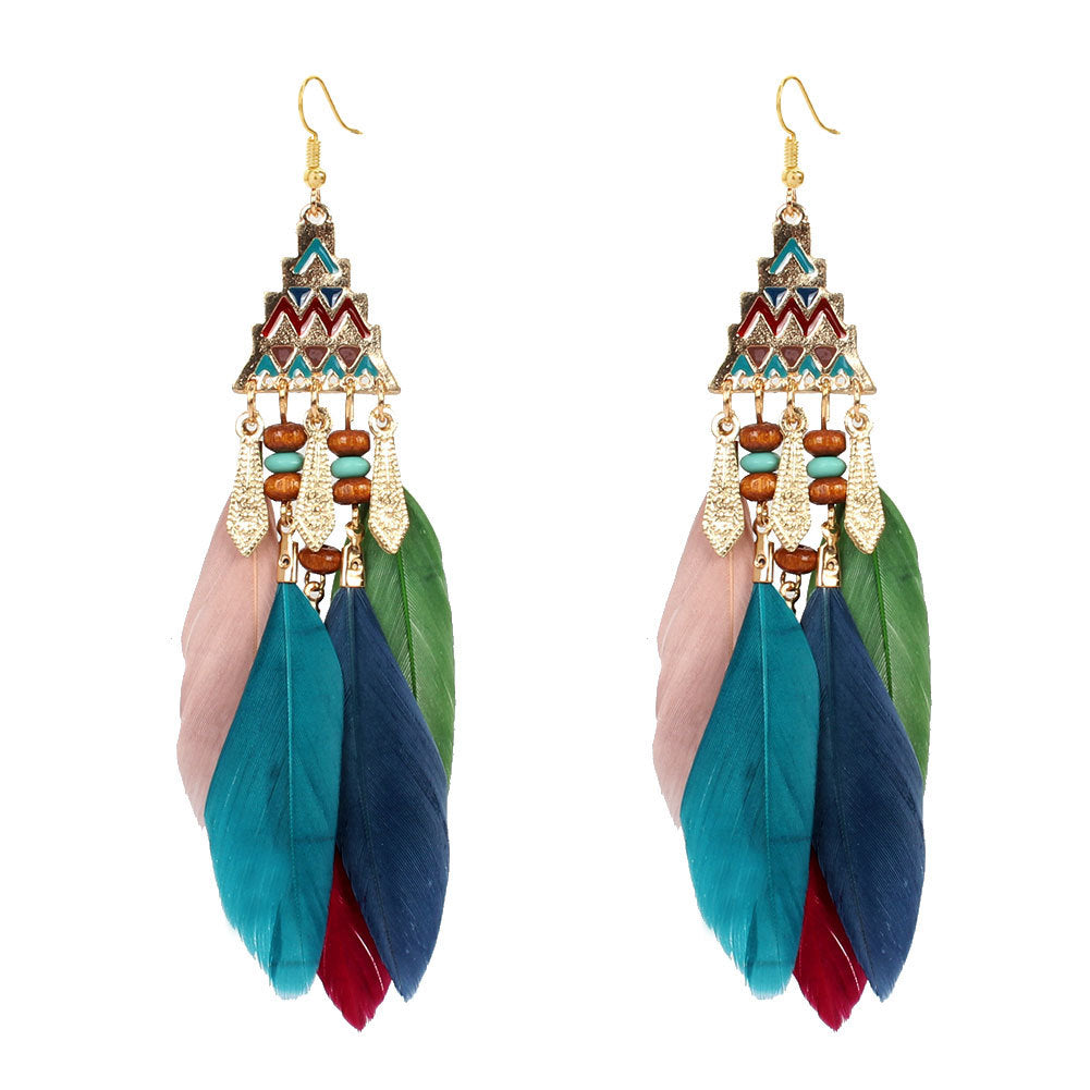 Feather Ethnic Style Earrings