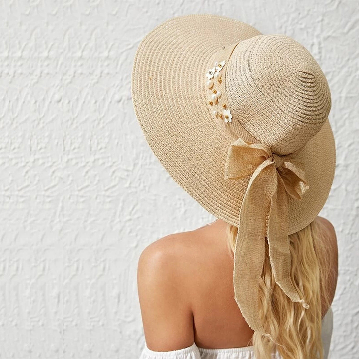 Flower Hemp Strap Straw Hat