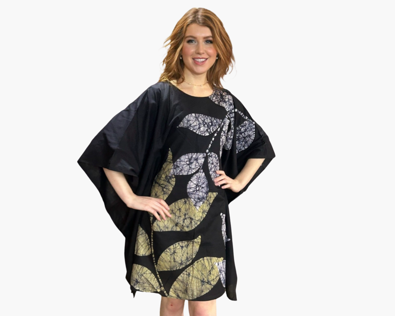 Navy-Blue-Batik-Kaftan-Dress