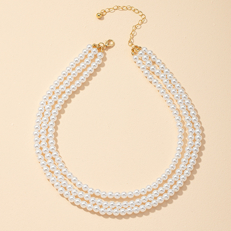 Three-layer Pearl necklace