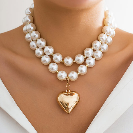 Pearl Beaded Layered Necklace