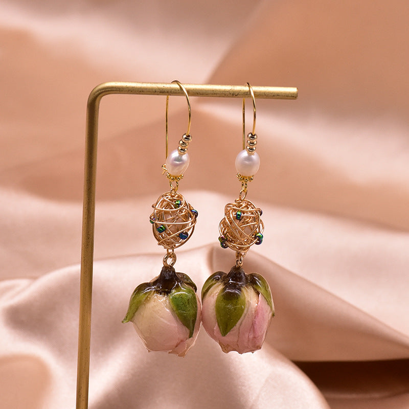 Retro Flower Rose Drop Ear rings