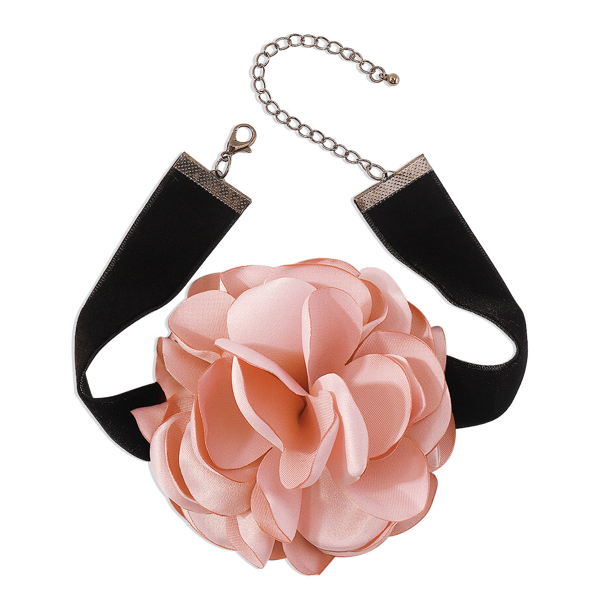 Three-dimensional Choker with Rose Flower