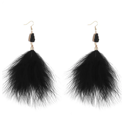 Feather Tassel Women's Drop Earrings