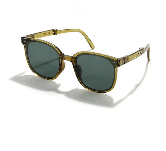 Green - Classic Retro Square Glasses