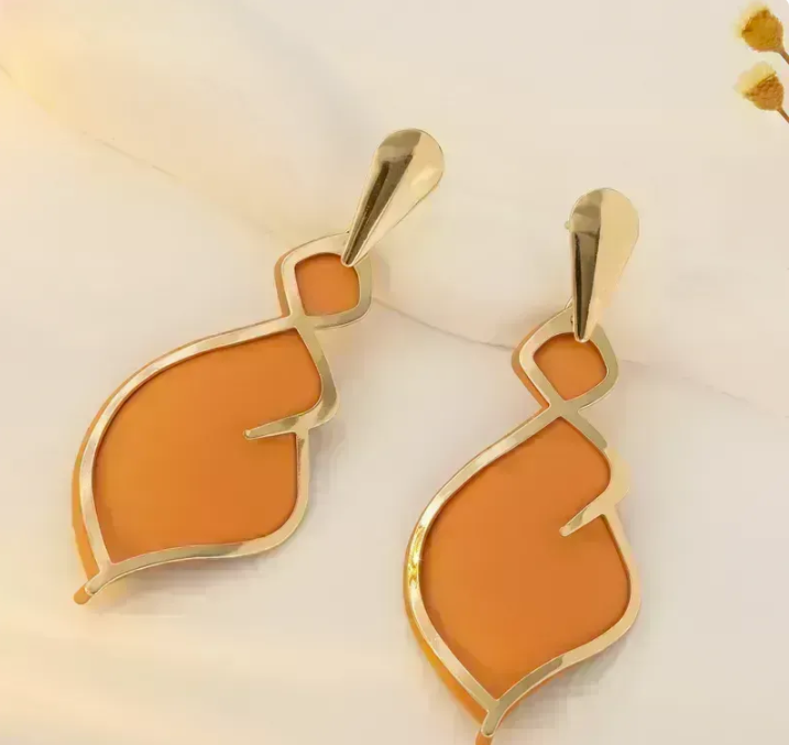 Orange Tassal Earrings