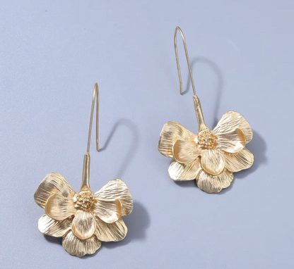 Half-flower long earrings