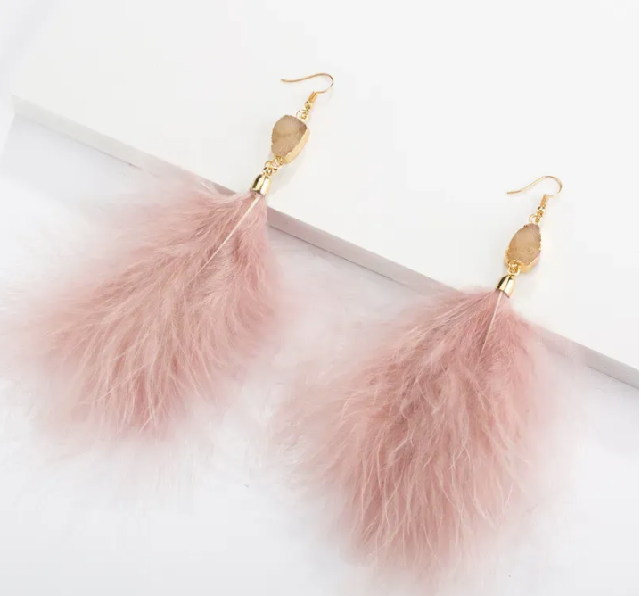 Feather Tassel Women's Drop Earrings