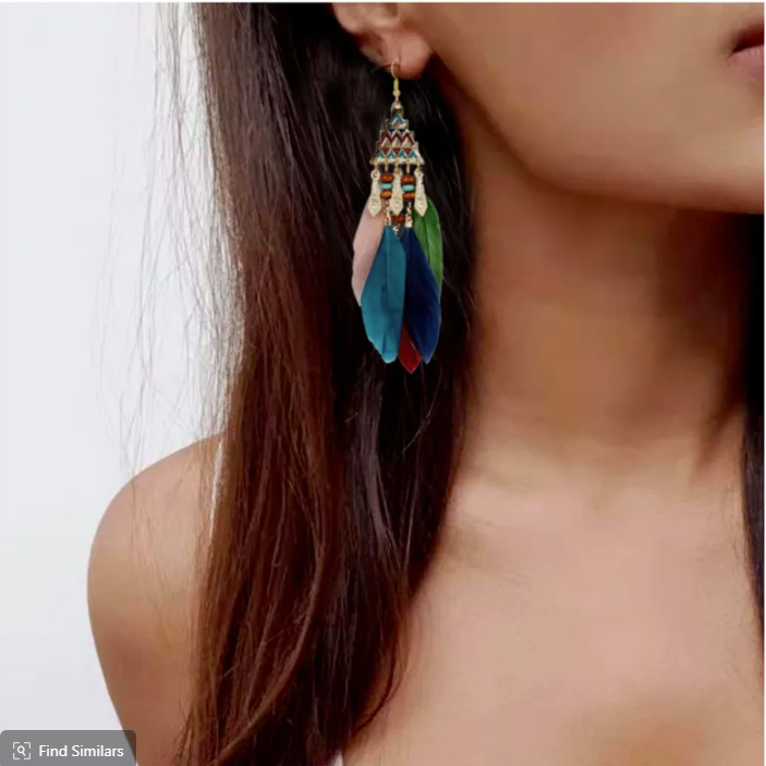 Feather Ethnic Style Earrings