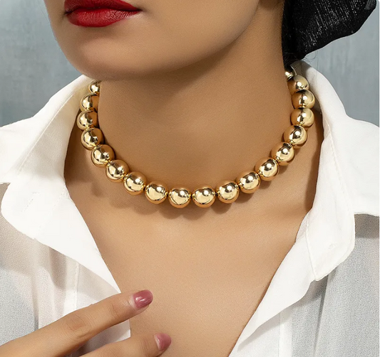 Punk Style Solid Color Gold Plated Necklace