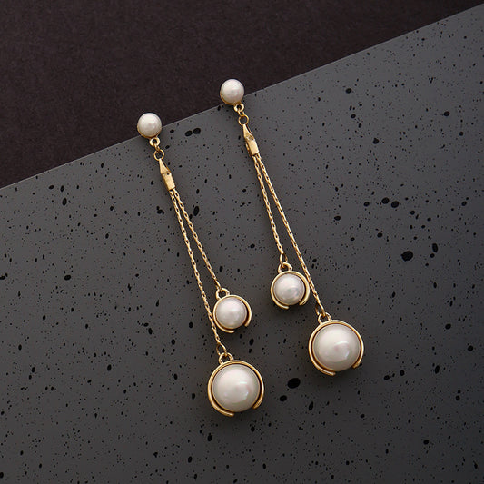 Long Fringed Pearl Earrings