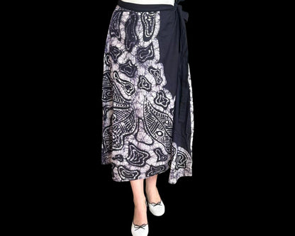 Navy Blue & White Batik Skirt