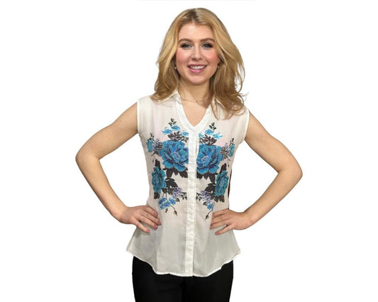 Sleeveless Top with Collar