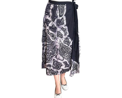 Navy Blue & White Batik Skirt