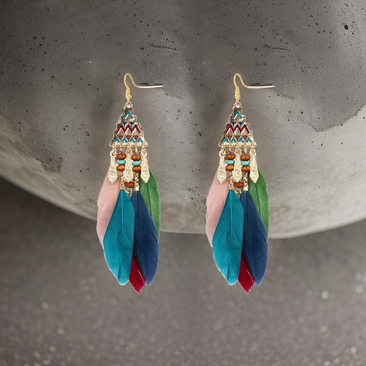 Feather Ethnic Style Earrings