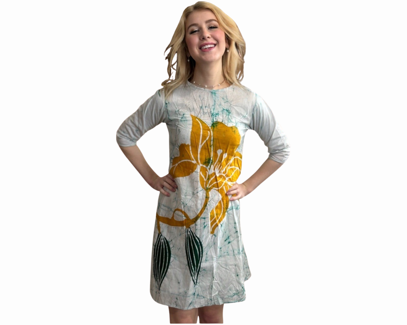 White-Yellow-Batik-Dress