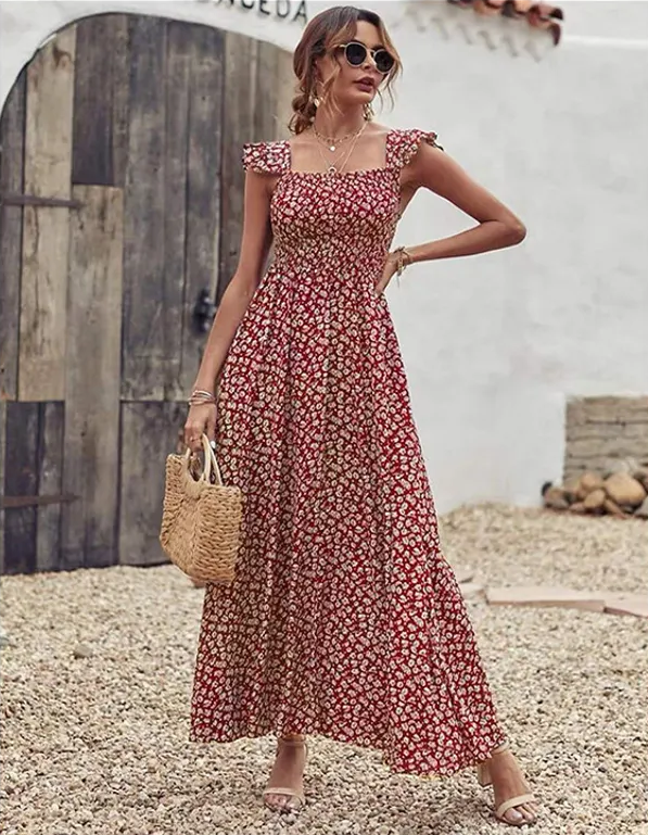 Ditsy Floral Maxi Long Dress